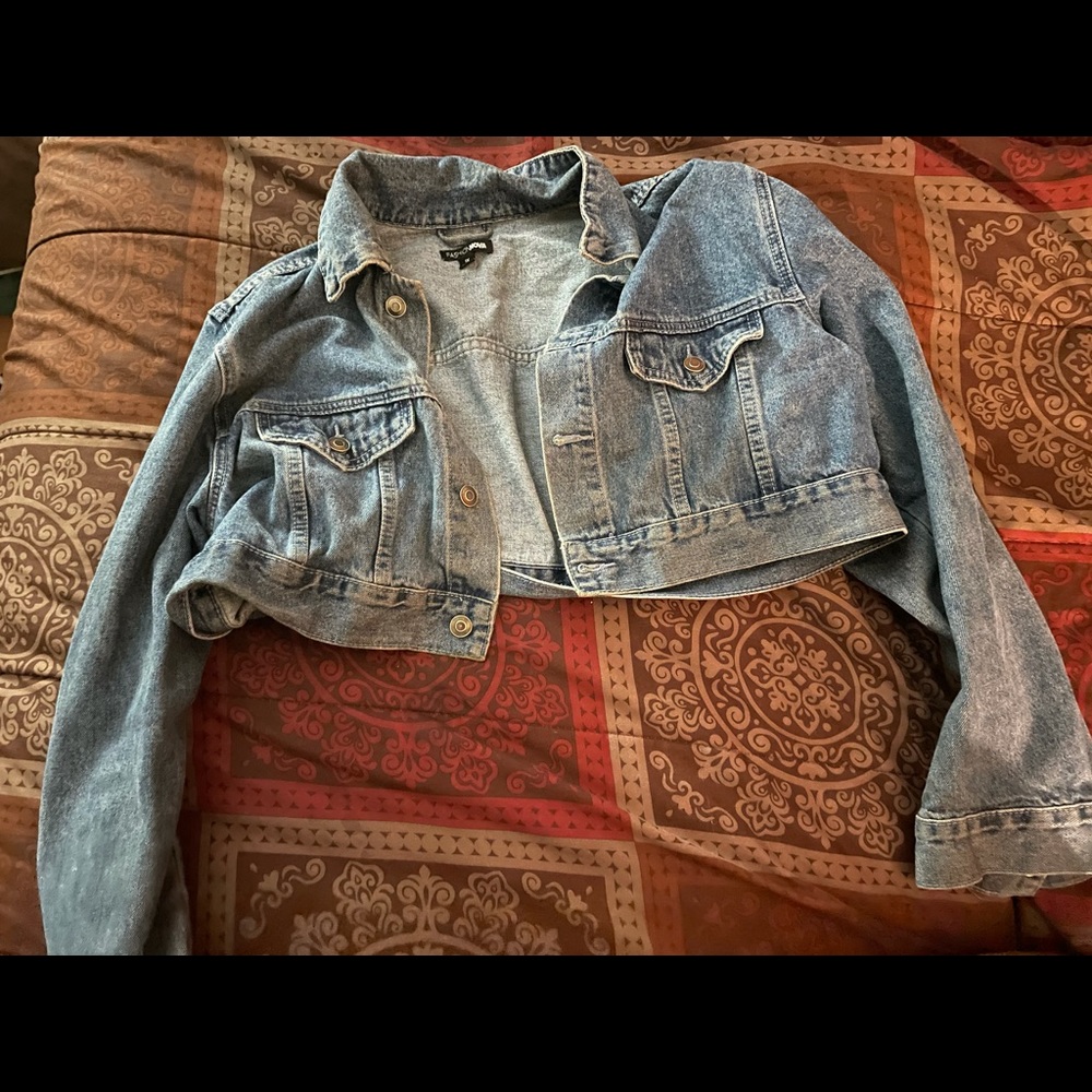 cropped jean jacket